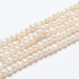 Natural Cultured Freshwater Pearl Beads Strands, Nuggets, Creamy White, 5~6mm, Hole: 0.8mm, about 62pcs/strand, 13.77 inch~14.17 inch