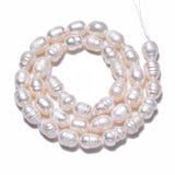 Natural Cultured Freshwater Pearl Beads Strands, Rice, Seashell Color, 8.5~12x6.5~7.5mm, Hole: 0.8mm, about 32~39pcs/strand, 13.82 inch~14.37 inch(35.1cm~36.5cm)