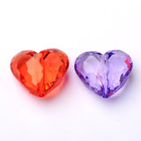 Transparent Acrylic Beads, Heart, Mixed Color, 25x29.2x16mm, Hole: 3mm, 5pc/Set