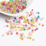 Mixed Color Plating Faceted Round Acrylic Spacer Beads, about 3.5mm wide, 4mm long, hole: 1mm, 500pc/Set