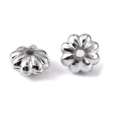 Silver Plating Acrylic Spacer Beads, Flower, Silver Color, about 6mm in diameter, 3mm thick, hole: 1mm, 200pc/Set