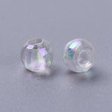 Eco-Friendly Transparent Acrylic Beads, Round, AB Color, Clear AB, 3mm, Hole: 1.5mm, 1000pc/Set