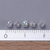 Eco-Friendly Transparent Acrylic Beads, Round, AB Color, Clear AB, 3mm, Hole: 1.5mm, 1000pc/Set