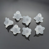 White Frosted Transparent Acrylic Flower Beads, 17.5x12mm, Hole: 1.5mm, 50pc/Set