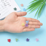 Mixed Color Transparent Acrylic Frosted Flower Beads, 17.5x12mm, Hole: 1.5mm, 50pc/Set