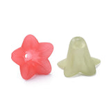 Mixed Color Transparent Acrylic Frosted Flower Beads, 17.5x12mm, Hole: 1.5mm, 50pc/Set