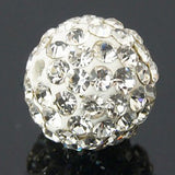 Grade A Round Crystal Pave Disco Ball Beads, Polymer Clay Rhinestone Beads, PP12(1.8~1.9mm), 8mm, Hole: 1mm, 5pcs/Set