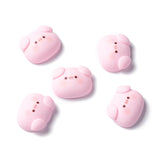 Resin Cabochons, Pig Head, Pink, 17x21x7.5mm, 10pc/Set