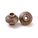 Tibetan Style Spacer Beads, Lead Free & Cadmium Free & Nickel Free, Bicone, Red Copper, 5.4x6.3mm, Hole: 1mm, 50pc/Set