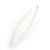 Golden Plated Brass Ball Head Pins, Size: about 0.5mm thick, 24 Gauge,, 50mm long, Head: 1.5mm, 100pc/Set