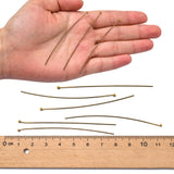 Brass Ball Head Pins, Antique Bronze, 70x0.7mm, 21 Gauge, Head: 1.85mm, about 175pcs/40g