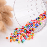 Solid Chunky Acrylic Ball Beads, Round, Mixed Color, 4mm, Hole: 1mm, 500pc/Set