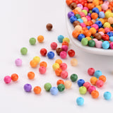 Solid Chunky Acrylic Ball Beads, Round, Mixed Color, 4mm, Hole: 1mm, 500pc/Set