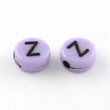 Flat Round Craft Style Opaque Acrylic Beads, Horizontal Hole, Mixed Letters, Mixed Color, 6.5x3mm, Hole: 1.5mm, about 400pcs/50g