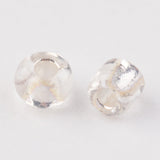 12/0 Glass Seed Beads, Silver Lined Round Hole, Round, White, 2mm, Hole: 1mm, about 3306pcs/50g, 50g/Set