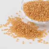 12/0 Glass Seed Beads, Silver Lined Round Hole, Round, Pale Goldenrod, 2mm, Hole: 1mm, about 3306pcs/50g, 50g/Set