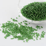 12/0 Glass Seed Beads, Silver Lined Round Hole, Round,Lime Green, 2mm, Hole: 1mm, about 3306pcs/50g, 50g/Set