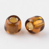 12/0 Glass Seed Beads, Silver Lined Round Hole, Round, Brown, 2mm, Hole: 1mm, about 3306pcs/50g