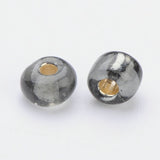 6/0 Glass Seed Beads, Silver Lined Round Hole, Round, Light Grey, 4mm, Hole: 1.5mm, about 699pcs/50g