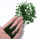 6/0 Frosted Round Glass Seed Beads, Green, Size: about 4mm in diameter, hole:1.5mm, about 495pcs/50g