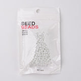 12/0 Opaque Colours Round Glass Seed Beads, White, Size: about 2mm in diameter, hole:1mm, about 3303pcs/50g, 50g/Set