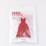 12/0 Opaque Colours Round Glass Seed Beads, Red, Size: about 2mm in diameter, hole:1mm, about 3303pcs/50g