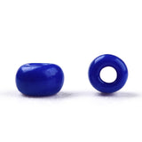 12/0 Opaque Colours Round Glass Seed Beads, Blue, Size: about 2mm in diameter, hole:1mm, about 3303pcs/50g