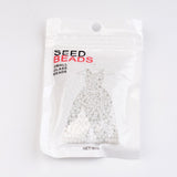 8/0 Opaque Colours Round Glass Seed Beads, White, Size: about 3mm in diameter, hole:1mm, about 1101pcs/50g, 50g/Set