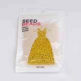 8/0 Opaque Colours Round Glass Seed Beads, Yellow, Size: about 3mm in diameter, hole:1mm, about 1101pcs/50g