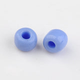 8/0 Opaque Colours Round Glass Seed Beads, Cornflower Blue, Size: about 3mm in diameter, hole:1mm, about 1101pcs/50g