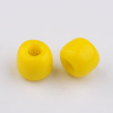 6/0 Opaque Colours Round Glass Seed Beads, Yellow, Size: about 4mm in diameter, hole:1.5mm, about 495pcs/50g, 50g/Set