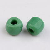 6/0 Opaque Colours Round Glass Seed Beads, Pale Green, Size: about 4mm in diameter, hole:1.5mm, about 495pcs/50g