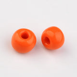 6/0 Opaque Colours Round Glass Seed Beads, Dark Orange, Size: about 4mm in diameter, hole:1.5mm, about 495pcs/50g