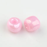 6/0 Opaque Colours Round Glass Seed Beads, Pink, 4mm, hole:1.5mm, about 495pcs/50g, 50g/Set