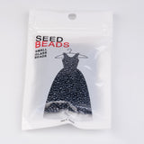 DIY Craft Beads 12/0 Opaque Colors Lustered Round Glass Seed Beads, Black, Size: about 2mm in diameter, hole:1mm, about 3304pcs/50g