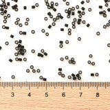 Cylinder Seed Beads, Frosted Colors, Uniform Size, Black, 2x1.3~1.5mm, Hole: 0.8~1mm, about 888pcs/10g