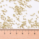 Cylinder Seed Beads, Metallic Colours, Uniform Size, Champagne Yellow, 2x1.5mm, Hole: 0.8mm, about 888pcs/10g