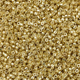 Cylinder Seed Beads, Metallic Colours, Uniform Size, Champagne Yellow, 2x1.5mm, Hole: 0.8mm, about 888pcs/10g