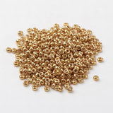 11/0 Grade A Dyed Glass Seed Beads, Round, Goldenrod, 2.3x1.5mm, Hole: 1mm, about 5300pcs/50g