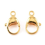 304 Stainless Steel Lobster Claw Clasps, Parrot Trigger Clasps, Real 24K Gold Plated, 16x10.5x4.7mm, Hole: 2.2mm, 5pc/Set