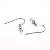 316 Surgical Stainless Steel Earring Hooks, with Horizontal Loop, 20x19.5mm, Hole: 2mm, Pin: 0.7mm, 20pcs/Set