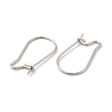 Tarnish Resistant 316 Surgical Stainless Steel Hoop Earrings Findings Kidney Ear Wires, Stainless Steel Color, 21 Gauge, 20x11mm, Pin: 0.7mm, 20pc/Set