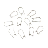 Tarnish Resistant 316 Surgical Stainless Steel Hoop Earrings Findings Kidney Ear Wires, Stainless Steel Color, 21 Gauge, 20x11mm, Pin: 0.7mm, 20pc/Set