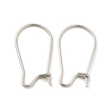 Tarnish Resistant 316 Surgical Stainless Steel Hoop Earrings Findings Kidney Ear Wires, Stainless Steel Color, 21 Gauge, 20x11mm, Pin: 0.7mm, 20pc/Set