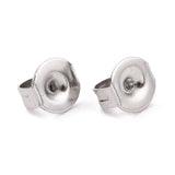 Tarnish Resistant 304 Stainless Steel Ear Nuts, Friction Earring Backs for Stud Earrings, Stainless Steel Color, 5x4x2.5mm, Hole: 1mm, 100pc/Set