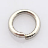 Tarnish Resistant 304 Stainless Steel Open Jump Rings, Stainless Steel Color, 18 Gauge, 8x1mm, Inner Diameter: 6mm, about 360pcs/50g