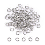 304 Stainless Steel Open Jump Rings, Stainless Steel Color, 6x1.2mm, Inner Diameter: 3.6mm, abput 65pcs/10g, 10g/Set