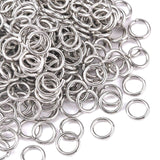 304 Stainless Steel Open Jump Rings, Stainless Steel Color, 8x1.2mm, Inner Diameter: 5.6mm, about 55pcs/10g, 10g/Set