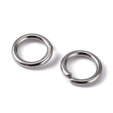 304 Stainless Steel Open Jump Rings, Stainless Steel Color, 8x1.2mm, Inner Diameter: 5.6mm, about 55pcs/10g, 10g/Set