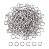 304 Stainless Steel Open Jump Rings, Stainless Steel Color, 8x1.2mm, Inner Diameter: 5.6mm, about 55pcs/10g, 10g/Set